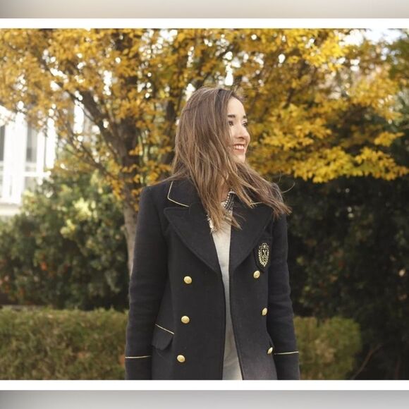 ZARA NAUTICAL BREASTED COAT JACKET NWT size M - Picture 6 of 13